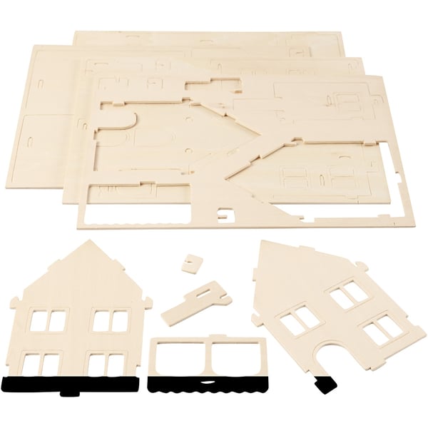 3D Pussel - Hus med veranda - Höjd: 17 cm - Plywood