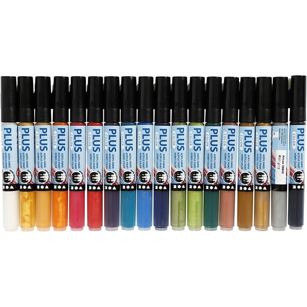 Plus Color Tusch - 18 st pennor - Spets: 1-2 mm