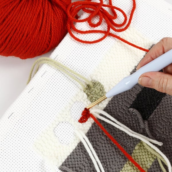 Aidaväv till broderi - 50x50 cm - Vit - 35 rutor per 10 cm