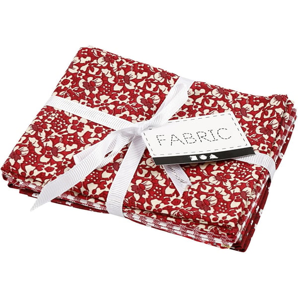Patchworktyg - 45x55 cm - Röd - 4 st