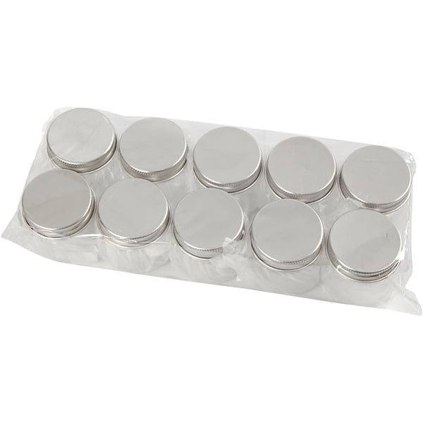 Plastburk med lock - 10 st - 50 ml - Höjd: 45 mm