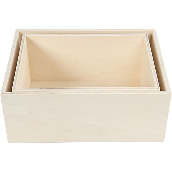 Förvaringslådor - Rektangel - Plywood - 2 st