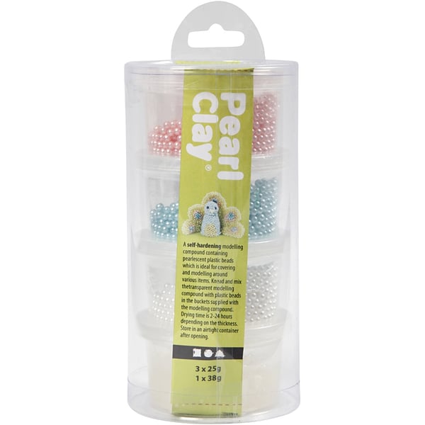 Pearl Clay Lera 3-pack - Ljusblå, Vit, Rosa