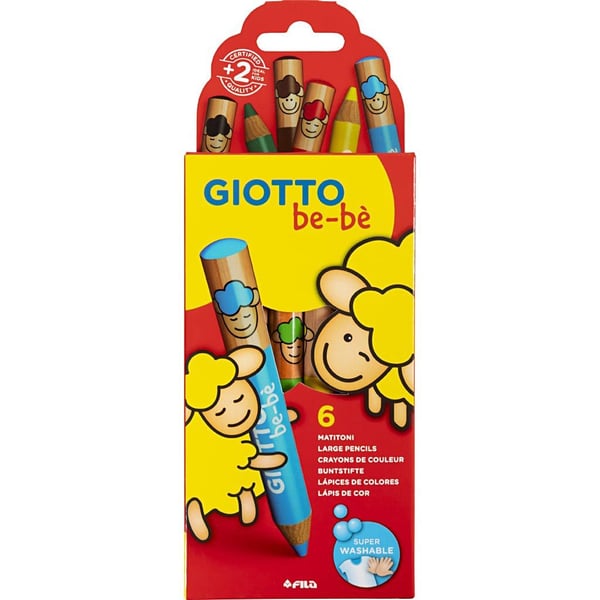 Giotto be-bè färgpennor - Mixade Färger - 6 st