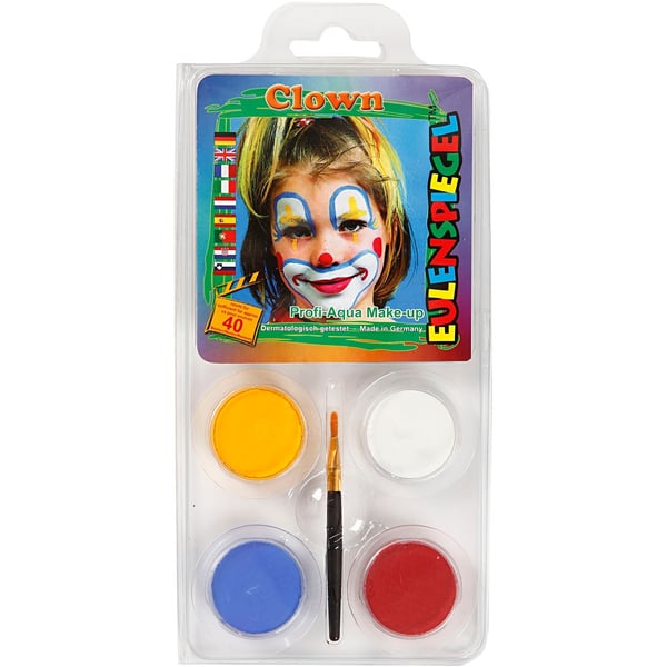Eulenspiegel ansiktsfärg - Clown - 1 set