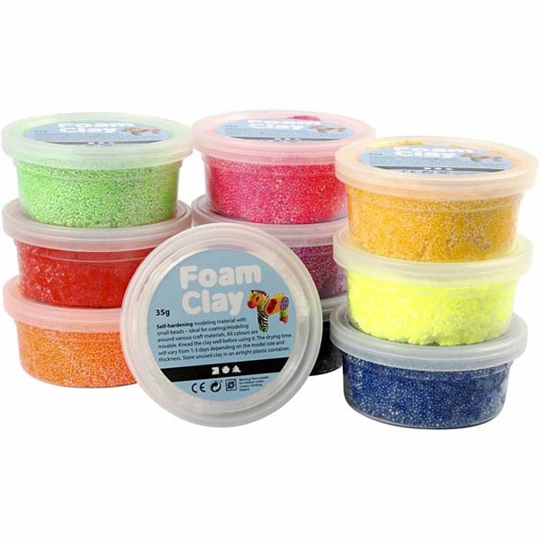 Foam Clay Lera - Mixade Basfärger - 10 Burkar