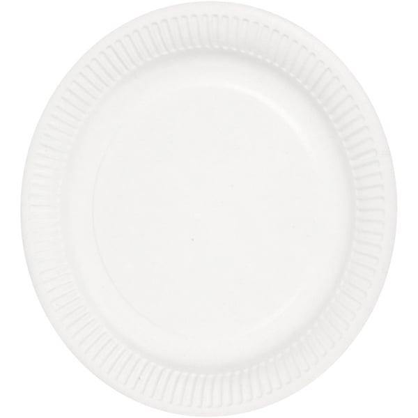 Vita papptallrikar - dia. 23 cm - 100 st
