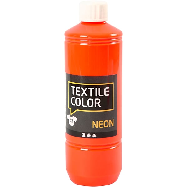 Textil Färg Neon - Orange - 500 ml