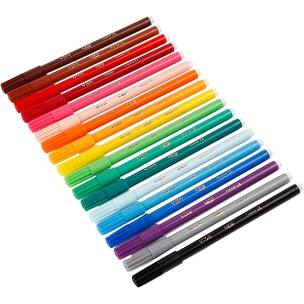 Bic Visa Fin tusch - Mixade Färger - 1,6 mm - 18 st
