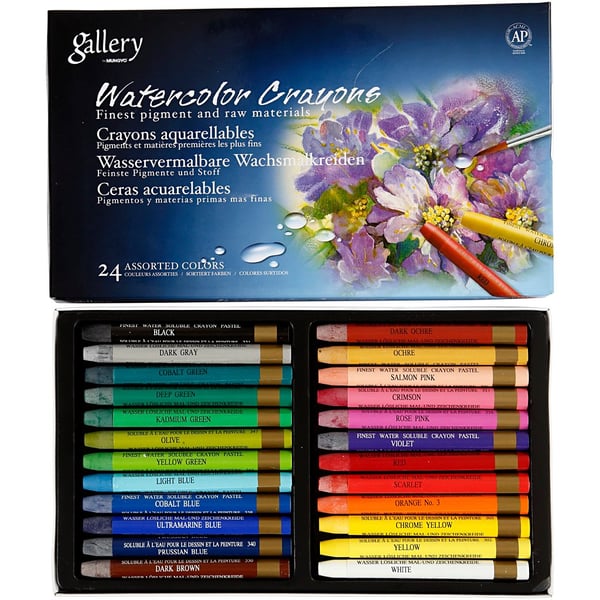 Gallery Akvarell Kritor - Aqua Crayons - Mixade Färger - 24 st