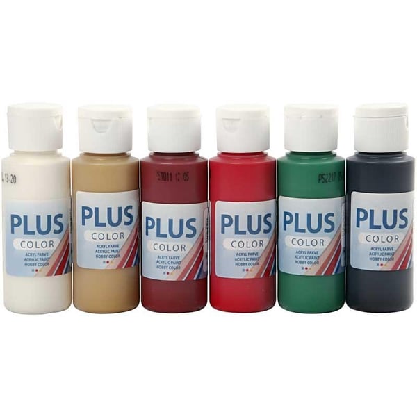 Akrylfärg Plus Color - Hobbyfärg 6x60 ml - Julfärger