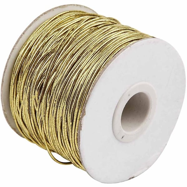 Elastiskt Guld Snöre 1 mm - 100 meter