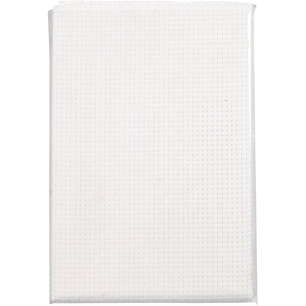 Aidaväv till broderi - 50x50 cm - Vit - 24 rutor per 10 cm