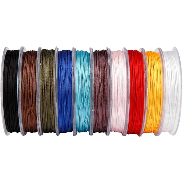 Knytsnören Mixade färger - 1 mm - 10 x 50 meter