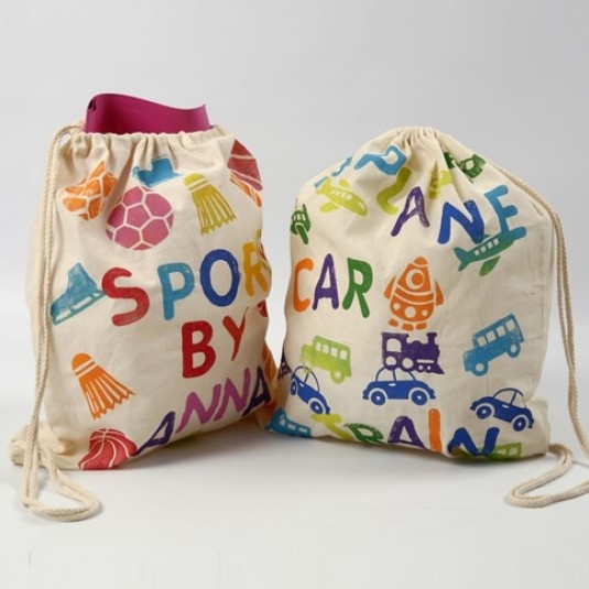Gymnastikpåsar 6 st - Olika färger - 37 x 41 cm