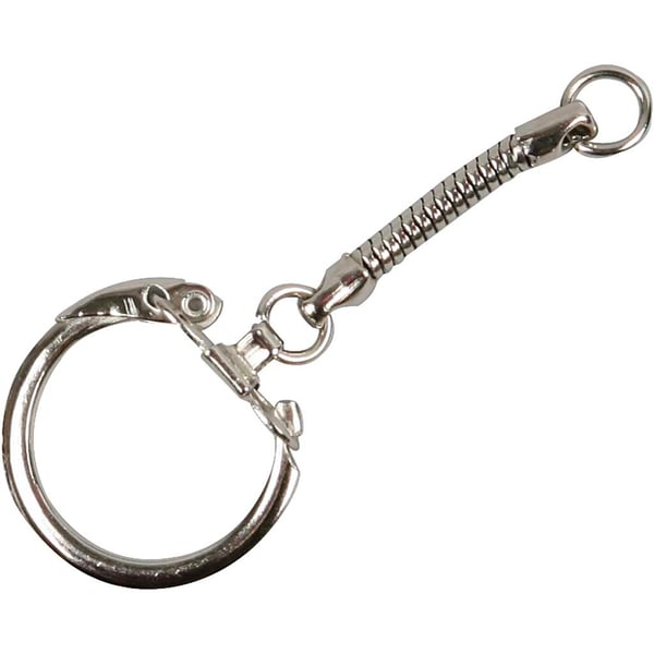 Nyckelring med kedja - dia. 2,3 cm - L: 6 cm - 25 st