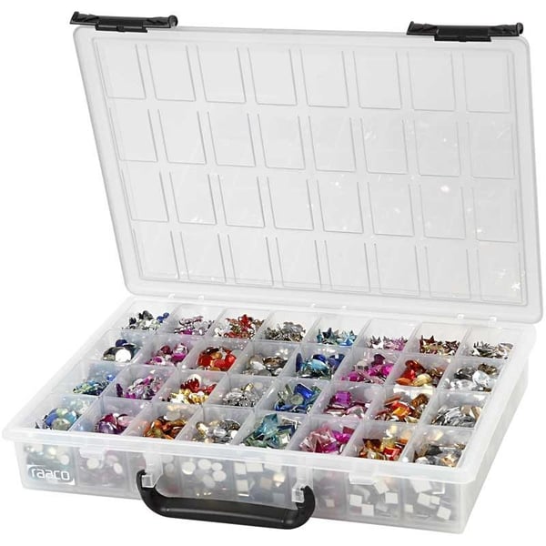 Storpack Rhinestones 6-16 mm - Inkl. Raaco Förvaringslåda
