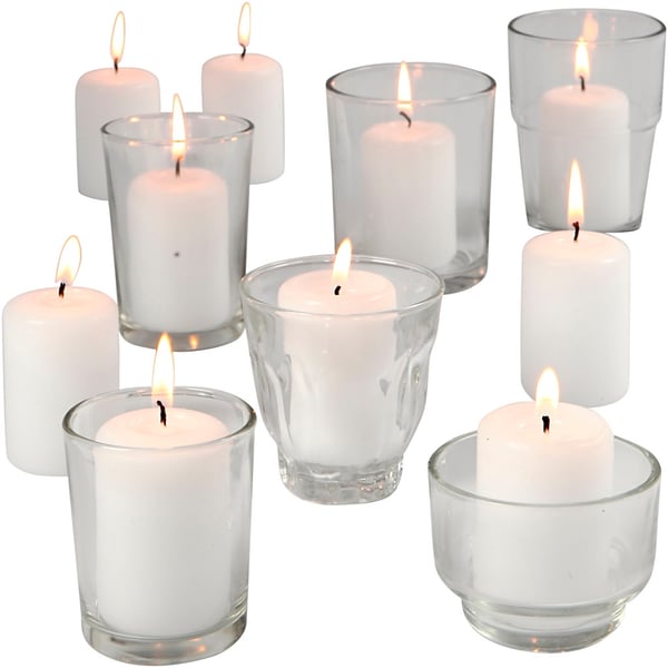 Ljusglas Storpack - 72 st - Höjd från 4,5 - 8,4 cm - 72 st