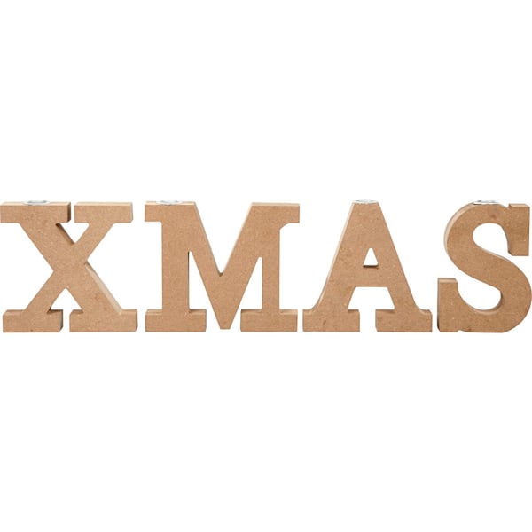 Ljusstake i MDF - X-Mas - 14.5 cm - 4 delar