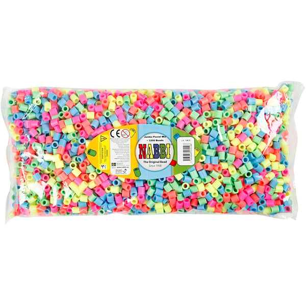 Nabbi Pärlor Jumbo 10mm - Pastellfärger - 3200 st