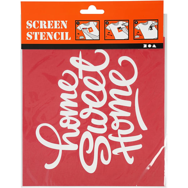 Screenstencil - Schablon - Home sweet home - 20x22 cm