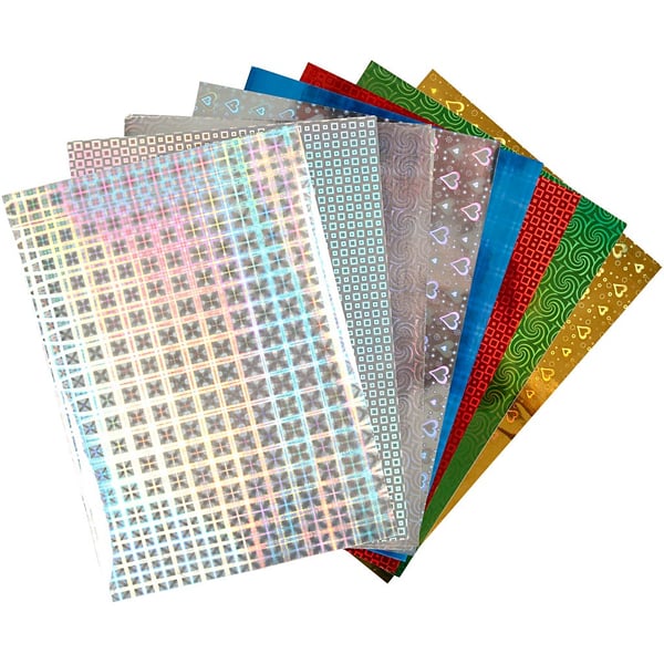Holografipapper 80 ark - A4 - 120 g - Mixade Färger