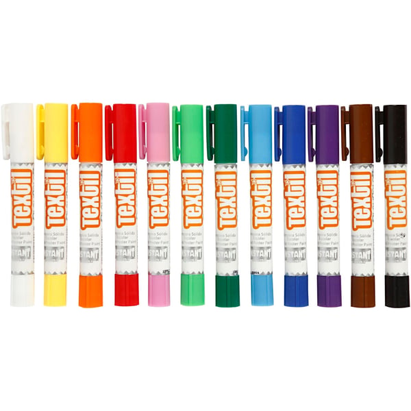 Playcolor Textilfärg - 12 st - Mixade färger