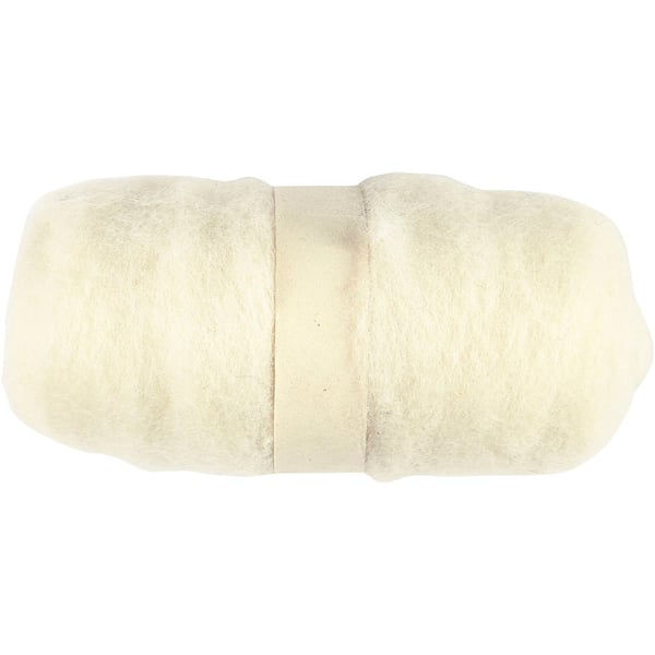 Kardad ull Nepal - Råvit - 100 g Kardad ull Nepal - Råvit - 100 g