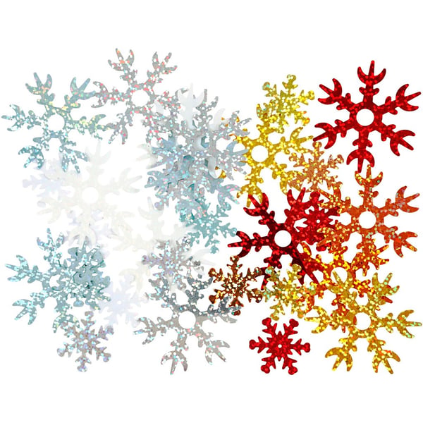 Julpaljetter - Holografiska Snöflingor Mix - 250 gram