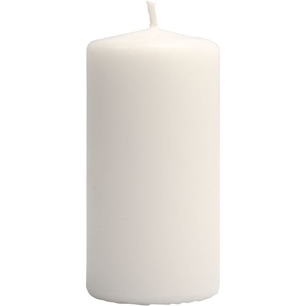 Blockljus - Vit - H: 10 cm - dia. 50 mm - 6 st
