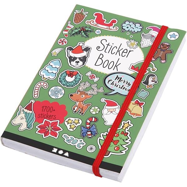Bok med stickers - 11,5 x 17 x 1,5 cm - Julmotiv - 76 ark