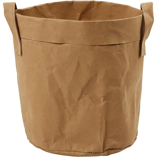 Förvaringspåse i läderpapper - Rund - 20 cm