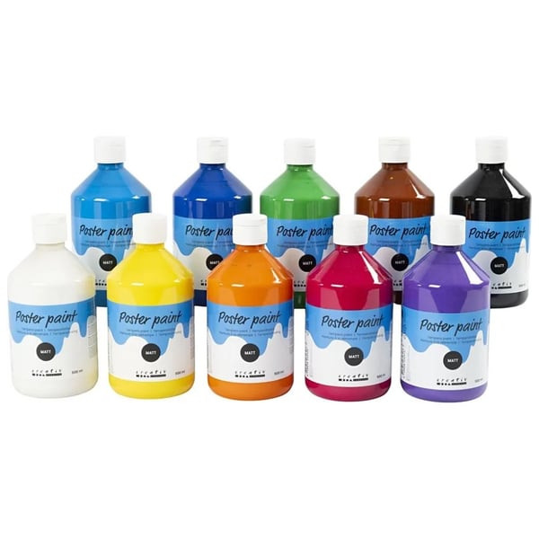 Hobbyfärg - Mixade Färger - 10x500 ml