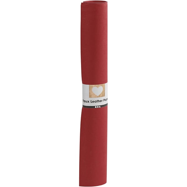 Läderpapper - B: 50 cm - Tjocklek 0,55 mm - Röd - 1m