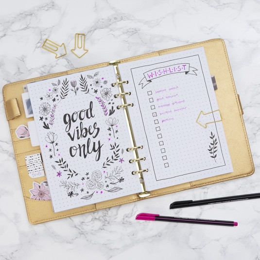 Bullet Journal - Guld - 19x23 cm