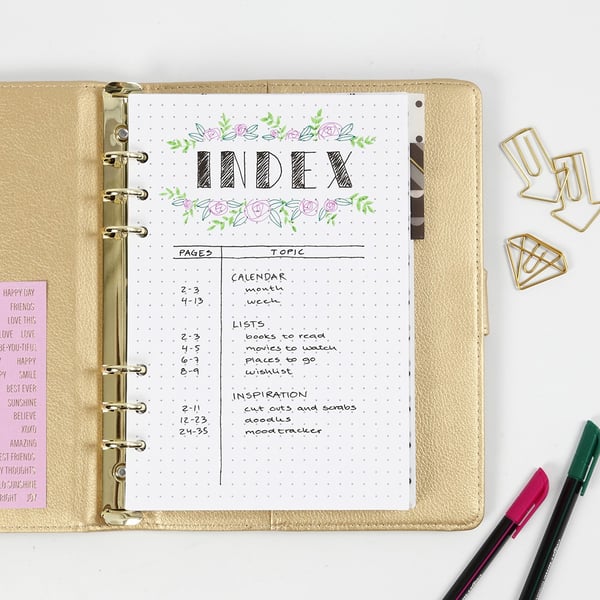 Bullet Journal - Guld - 19x23 cm