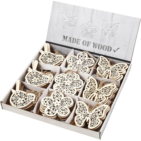 Trädekorationer Storpack - Vårfigurer - 10x10 cm - 90 st