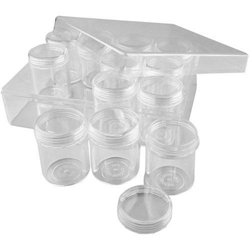 Akrylburkar i Set 12 st - Skruvlock - 5 cm hög