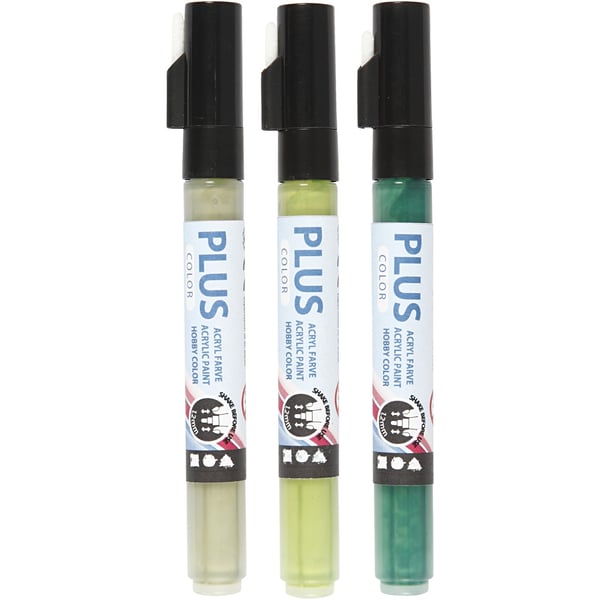 Plus Color Marker 3 pack - 1,2 mm - Gröna nyanser