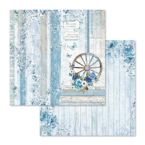 Paper Pad Stamperia - Blue Land - 12x12 Tum