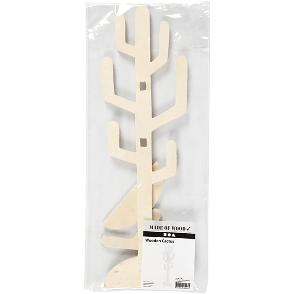 Kaktus - H: 38 cm - B: 12 cm - Plywood