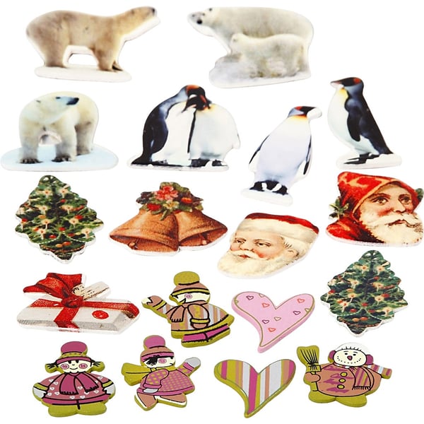 Storpack Trädekorationer Julmotiv - 600 mixade