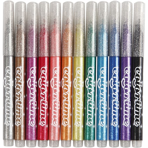 Colortime Glittertusch - 4,2 mm - Mixade färger - 12 st