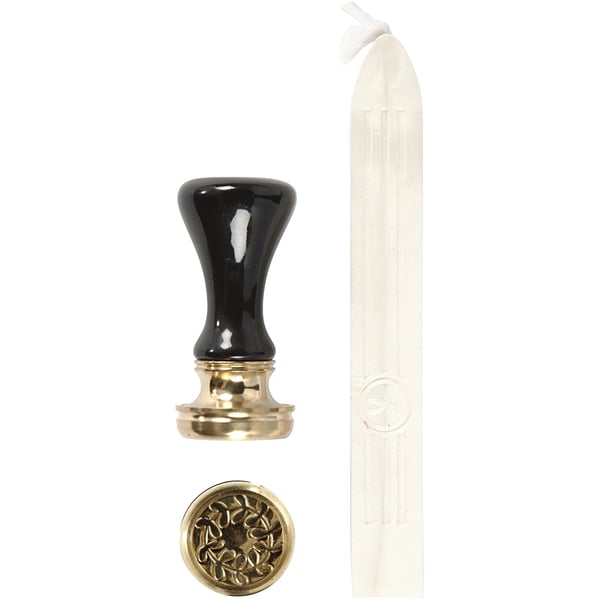 Lackstång och Sigillstämpel - Pärlemo Vit - 17 mm