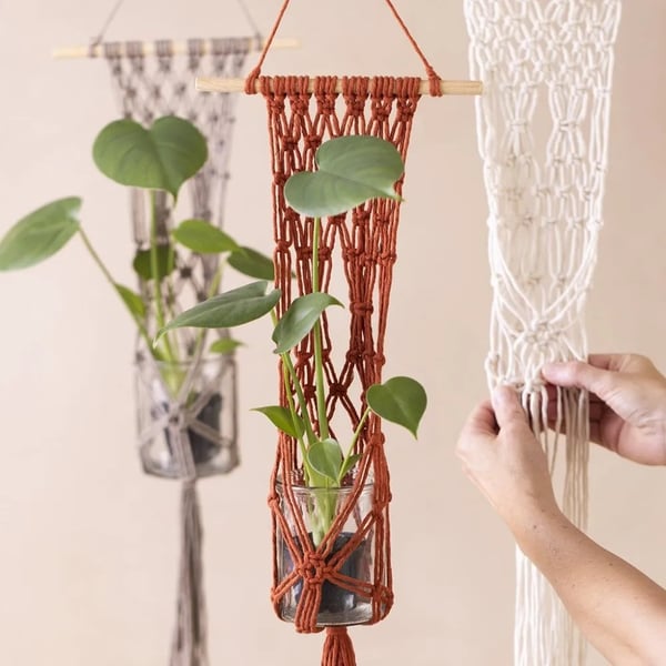 DIY Pysselkit - Makramé Ampel - 3 st