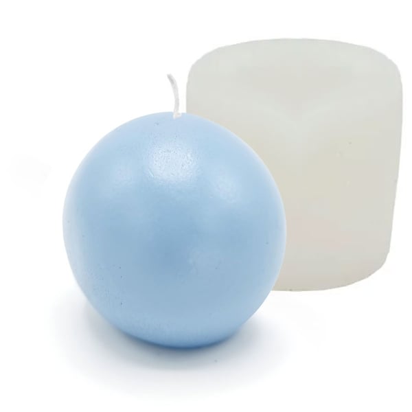 Silikonform Ljusformar - Runt Klot - H: 5,6 cm