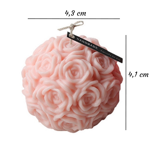 Silikonform Ljusformar - Rund Rosboll - H: 4,3 cm