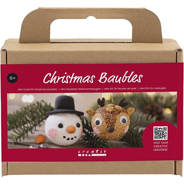 Mini DIY Kit - Julgranskulor Snögubbe och Ren