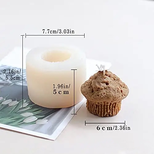 Silikonform Ljusformar - Muffin - Cupcake - H: 5 cm