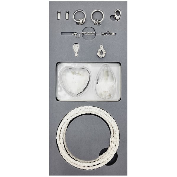 DIY Kit Halsband med Prismor av Glas - Vit DIY Kit Halsband med Prismor av Glas - Vit